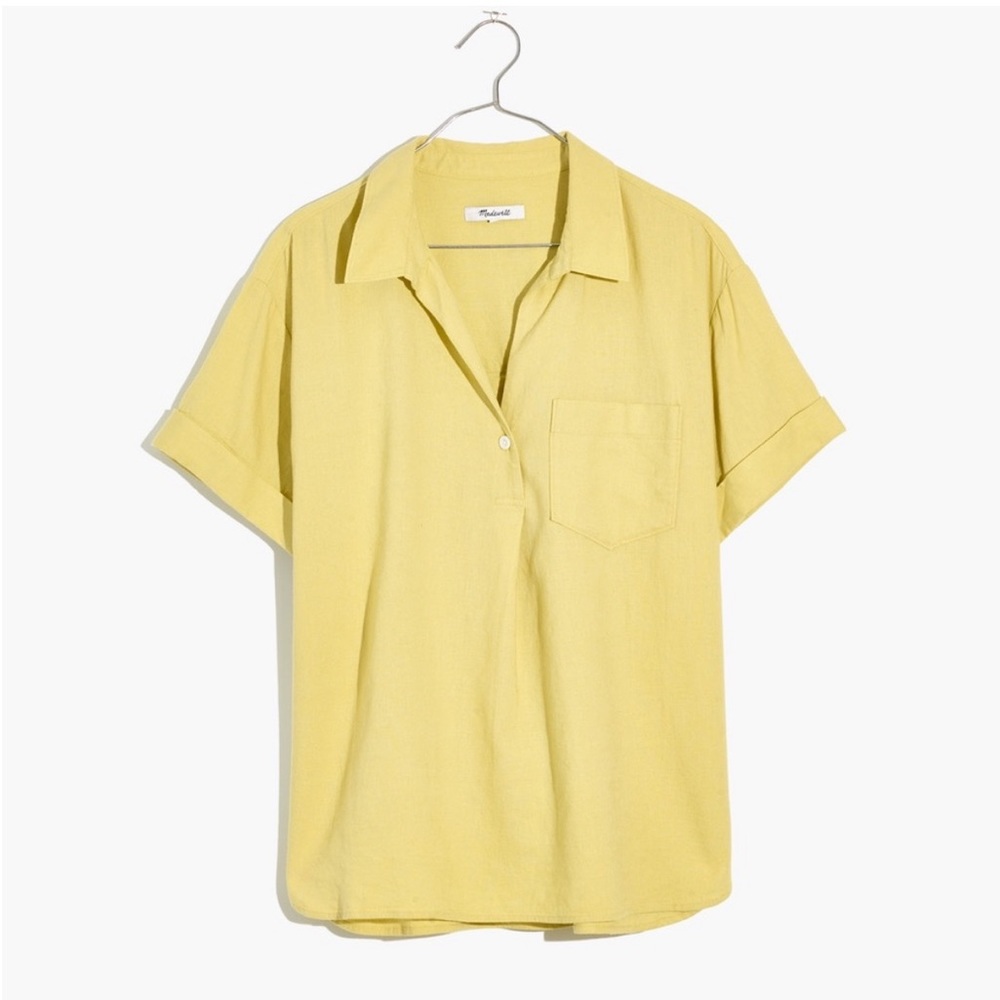Madewell Linen Popover Top - Picture 2 of 3